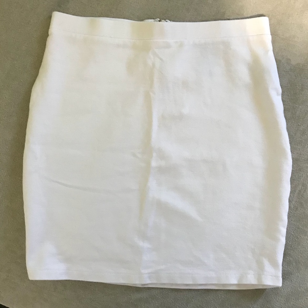 White mini skirt